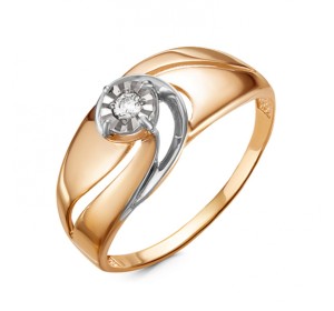 Золотое кольцо с бриллиантом