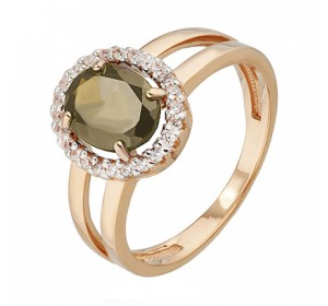 Золотое кольцо с султанитом