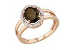 Золотое кольцо с раух-топазом
