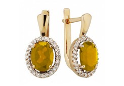 Золотые cерьги с цитрином