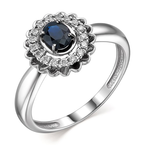 Кольцо из белого золота с сапфиром