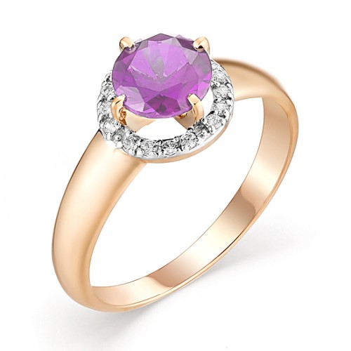 Золотое кольцо с аметистом