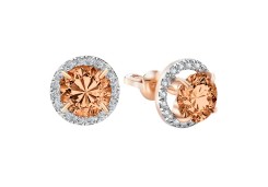 Золотые cерьги пусеты (гвоздики) с фианитом