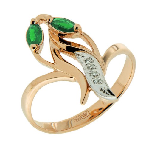 Золотое кольцо с изумрудом