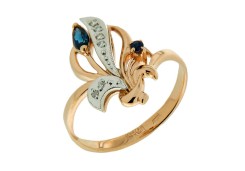 Золотое кольцо с сапфиром