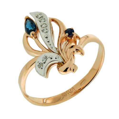 Золотое кольцо с сапфиром