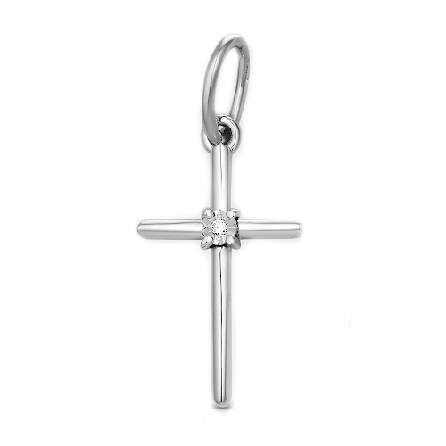 Подвеска из белого золота с бриллиантом