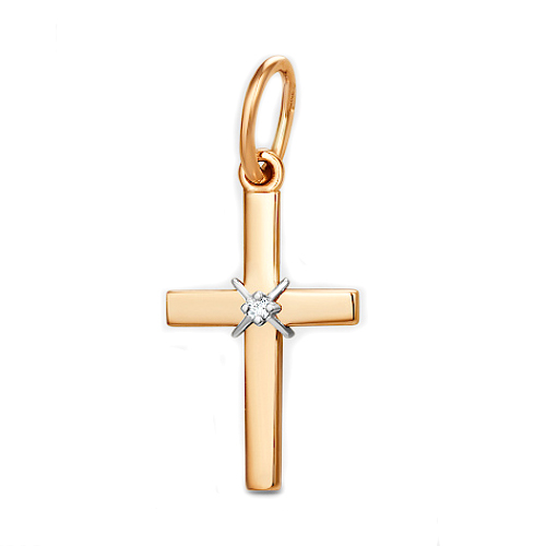 Золотая подвеска с бриллиантом