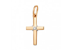 Золотая подвеска с бриллиантом