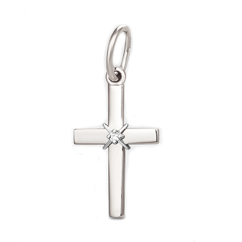 Подвеска из белого золота с бриллиантом