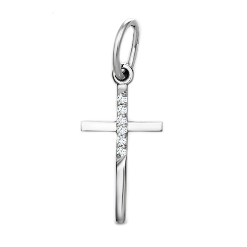 Подвеска из белого золота с бриллиантом