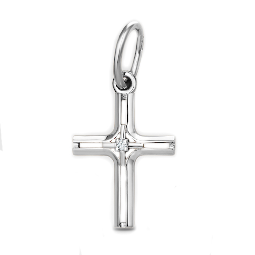 Подвеска из белого золота с бриллиантом