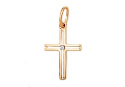 Золотая подвеска с бриллиантом