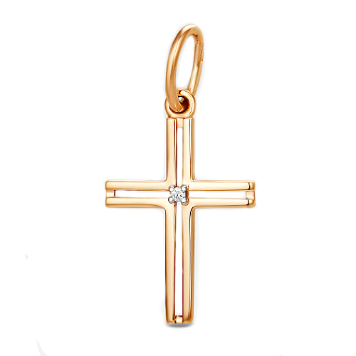 Золотая подвеска с бриллиантом