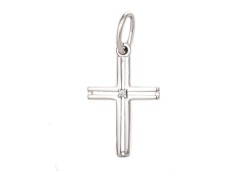 Подвеска из белого золота с бриллиантом