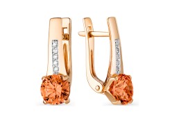 Золотые cерьги с фианитом