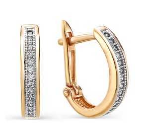 Золотые cерьги с бриллиантом