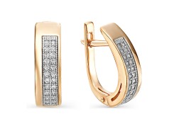 Золотые cерьги с бриллиантом