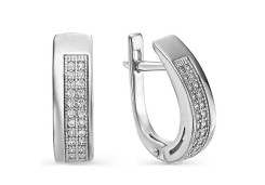 Серьги из белого золота с бриллиантом