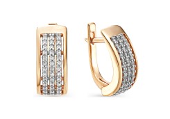 Золотые cерьги с фианитом