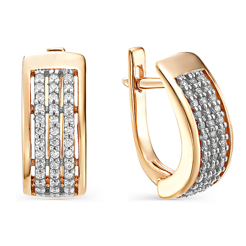 Золотые cерьги с фианитом