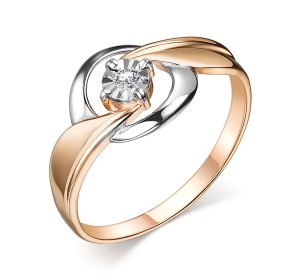 Золотое кольцо с бриллиантом