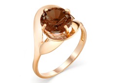 Золотое кольцо с раух-топазом