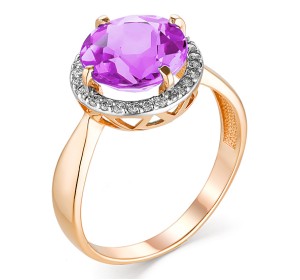 Золотое кольцо с аметистом