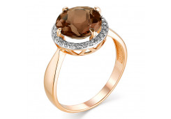 Золотое кольцо с раух-топазом