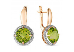 Золотые cерьги с хризолитом