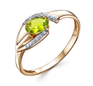 Золотое кольцо с хризолитом