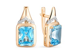 Золотые cерьги с топазом