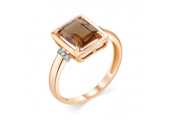 Золотое кольцо с раух-топазом