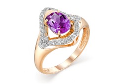Золотое кольцо с аметистом