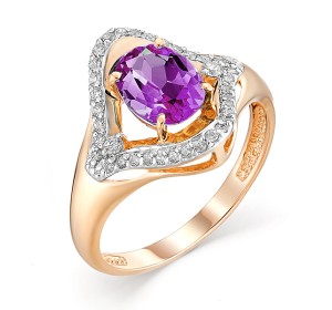 Золотое кольцо с аметистом