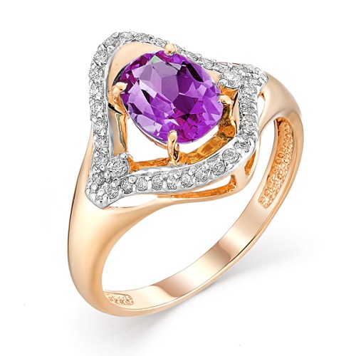 Золотое кольцо с аметистом