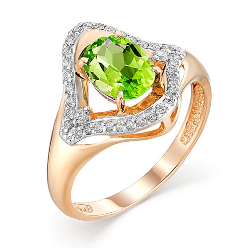 Золотое кольцо с фианитом