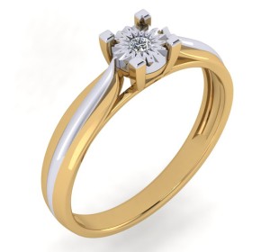 Золотое кольцо с бриллиантом