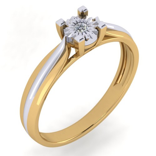 Золотое кольцо с бриллиантом