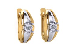 Золотые cерьги с бриллиантом