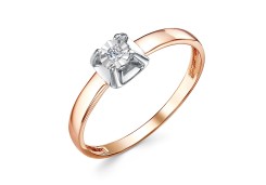 Кольцо из белого золота с бриллиантом