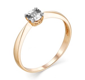 Золотое кольцо с бриллиантом