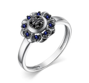 Кольцо из белого золота с сапфиром