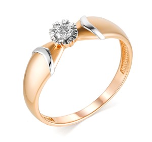 Золотое кольцо с бриллиантом