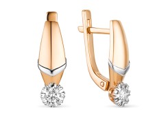 Золотые cерьги с бриллиантом