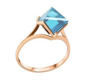 Кольцо из желтого золота с ситаллом