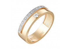 Золотое обручальное кольцо с бриллиантом