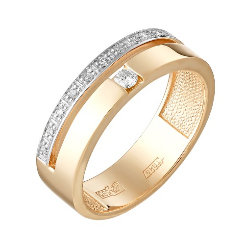 Золотое обручальное кольцо с бриллиантом