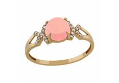 Серебряное кольцо с позолотой с кошачим глазом