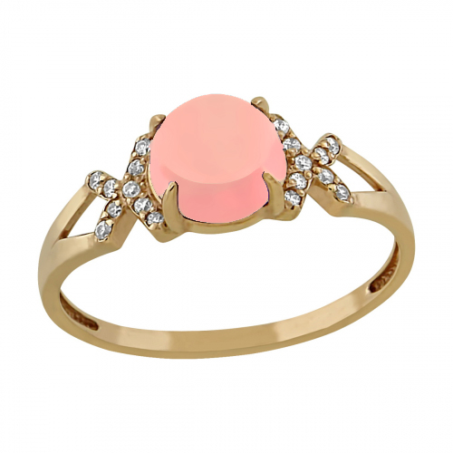 Серебряное кольцо с позолотой с кошачим глазом